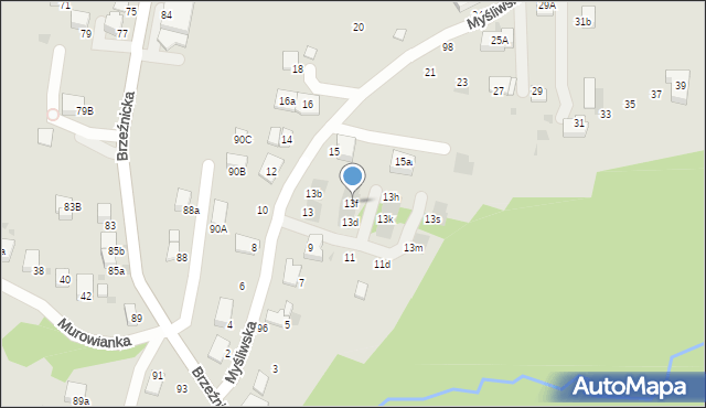 Bochnia, Myśliwska, 13f, mapa Bochni