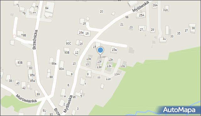 Bochnia, Myśliwska, 13g, mapa Bochni