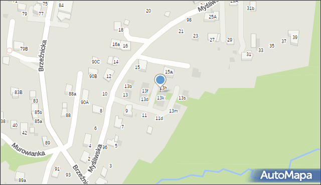 Bochnia, Myśliwska, 13j, mapa Bochni