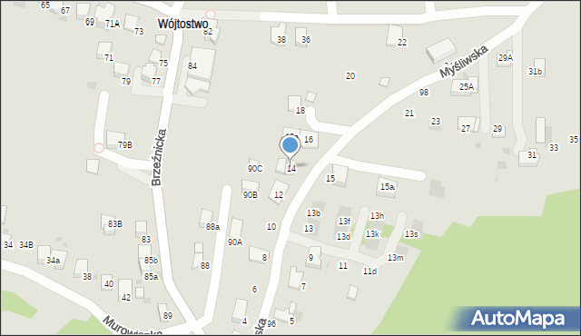 Bochnia, Myśliwska, 14, mapa Bochni