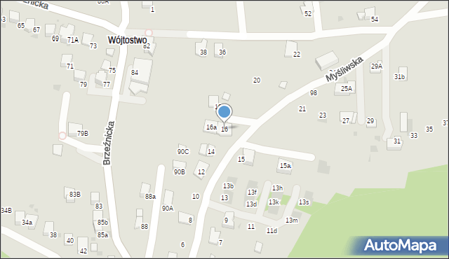 Bochnia, Myśliwska, 16, mapa Bochni
