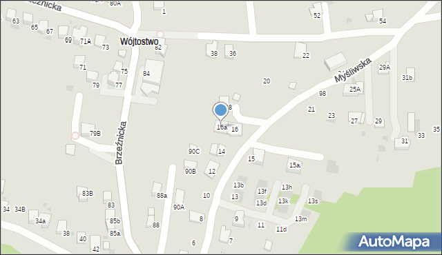 Bochnia, Myśliwska, 16a, mapa Bochni