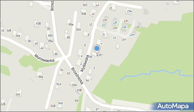 Bochnia, Myśliwska, 5, mapa Bochni