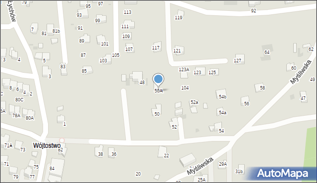 Bochnia, Myśliwska, 50A, mapa Bochni