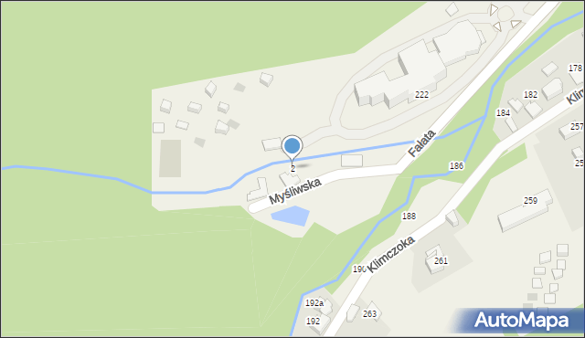 Bystra, Myśliwska, 2, mapa Bystra