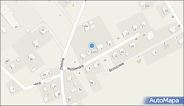 Cewice, Myśliwska, 5, mapa Cewice