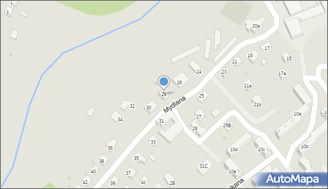 Chrzanów, Mydlana, 28, mapa Chrzanów