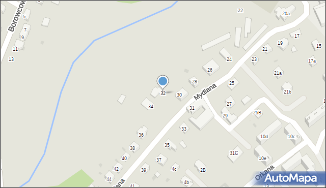 Chrzanów, Mydlana, 32, mapa Chrzanów