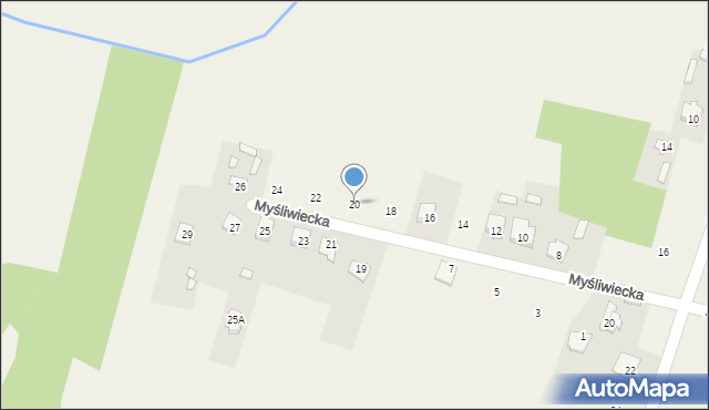 Chrzęsne, Myśliwiecka, 20, mapa Chrzęsne