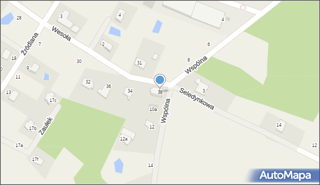 Ciele, Myśliwska, 38, mapa Ciele