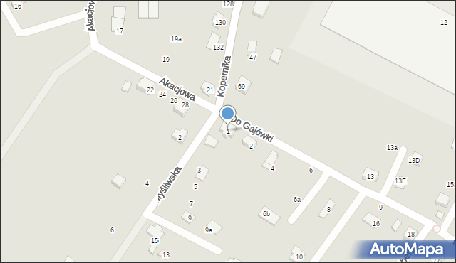 Czechowice-Dziedzice, Myśliwska, 1, mapa Czechowic-Dziedzic