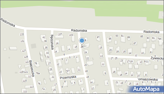 Częstochowa, Myszkowska, 26, mapa Częstochowy