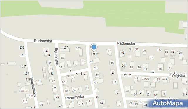 Częstochowa, Myszkowska, 28, mapa Częstochowy