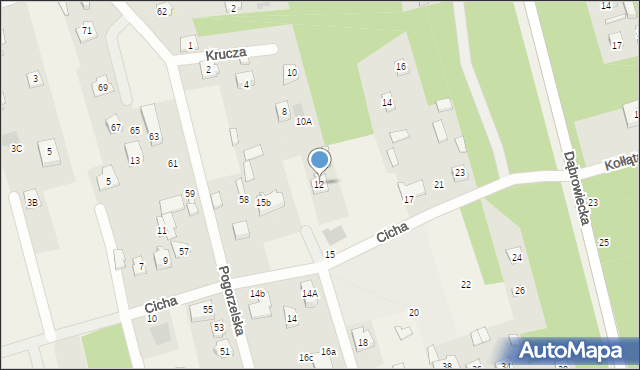 Dąbrówka, Myśliwska, 12, mapa Dąbrówka