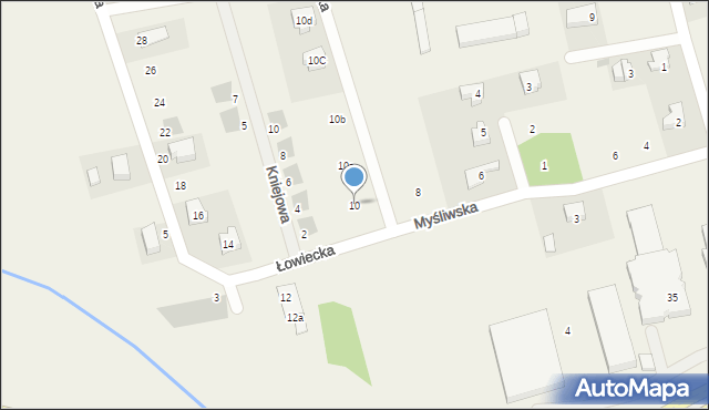 Długołęka, Myśliwska, 10, mapa Długołęka