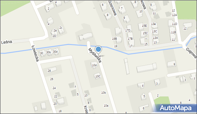 Długołęka, Myśliwska, 10E, mapa Długołęka