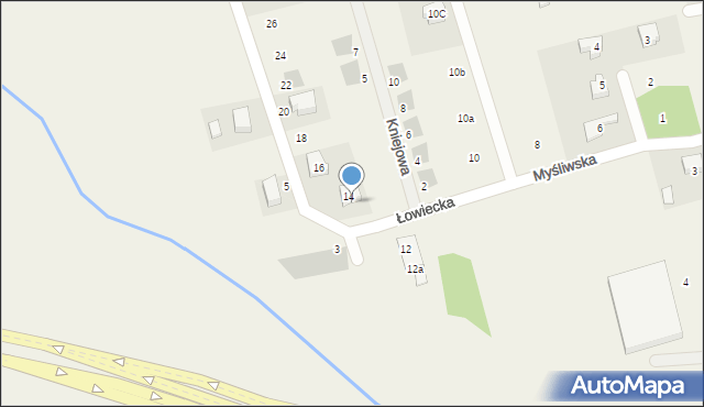 Długołęka, Myśliwska, 14, mapa Długołęka