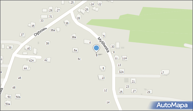 Dobczyce, Myśliwska, 6, mapa Dobczyce