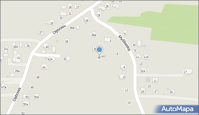 Dobczyce, Myśliwska, 6c, mapa Dobczyce