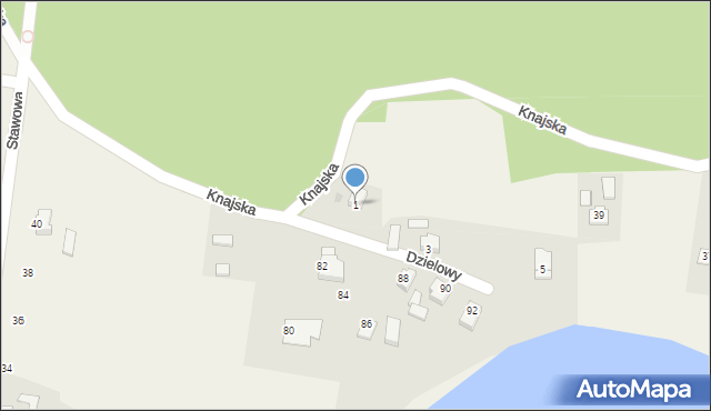 Drogomyśl, Myśliwska, 1, mapa Drogomyśl