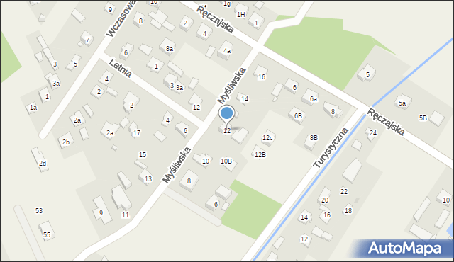 Duczki, Myśliwska, 12, mapa Duczki