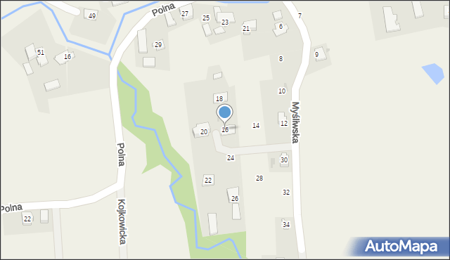 Dzięgielów, Myśliwska, 16, mapa Dzięgielów