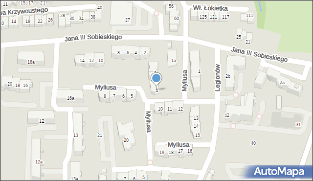 Elbląg, Myliusa Jana, 4, mapa Elbląga