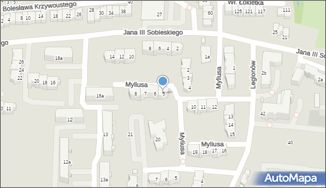 Elbląg, Myliusa Jana, 5, mapa Elbląga