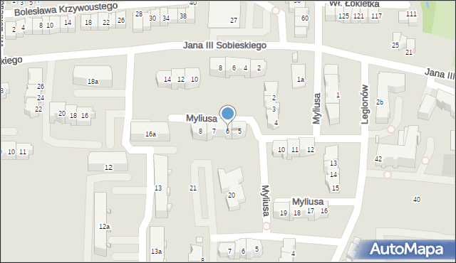 Elbląg, Myliusa Jana, 6, mapa Elbląga