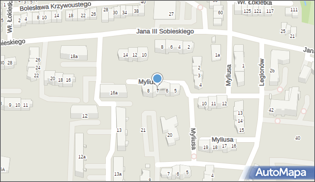 Elbląg, Myliusa Jana, 7, mapa Elbląga