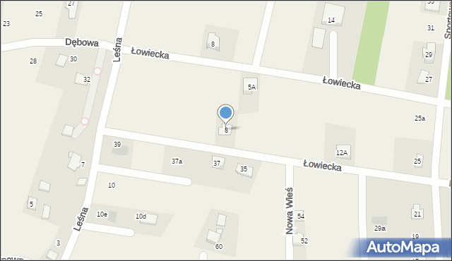 Frydek, Myśliwska, 8, mapa Frydek