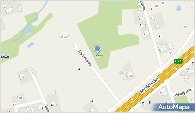 Gaj, Myślenicka, 30, mapa Gaj