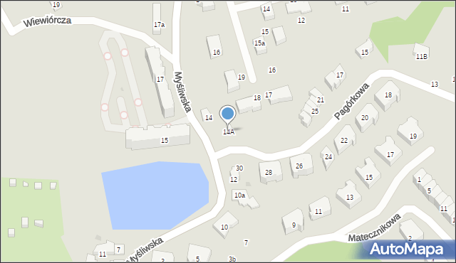 Gdańsk, Myśliwska, 14A, mapa Gdańska