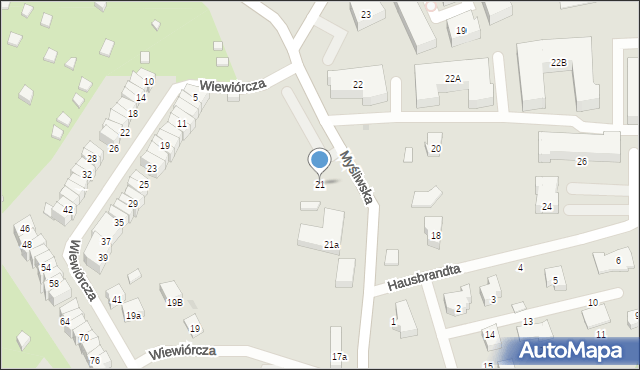 Gdańsk, Myśliwska, 21, mapa Gdańska