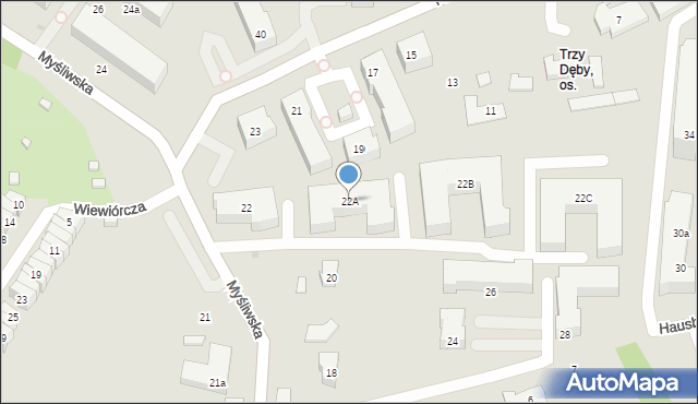 Gdańsk, Myśliwska, 22A, mapa Gdańska