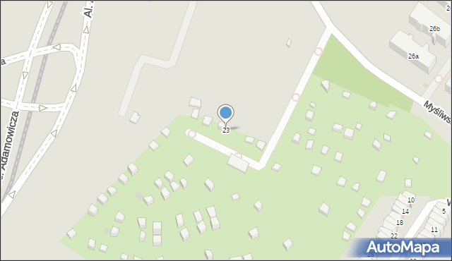 Gdańsk, Myśliwska, 23, mapa Gdańska