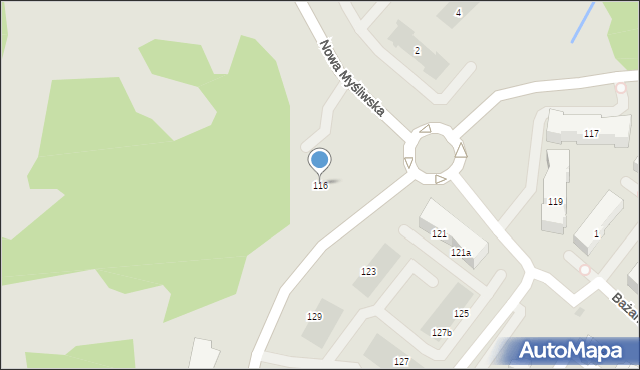 Gdańsk, Myśliwska, 116, mapa Gdańska