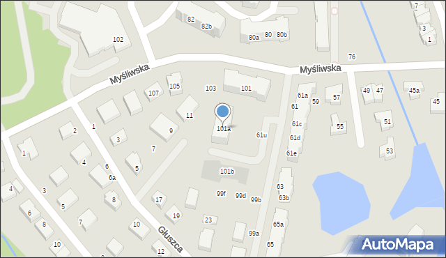 Gdańsk, Myśliwska, 101a, mapa Gdańska