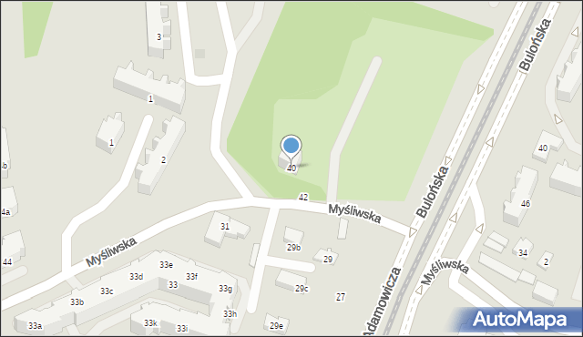 Gdańsk, Myśliwska, 40, mapa Gdańska