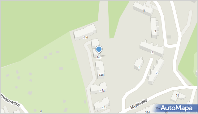 Gdańsk, Myśliwska, 44c, mapa Gdańska