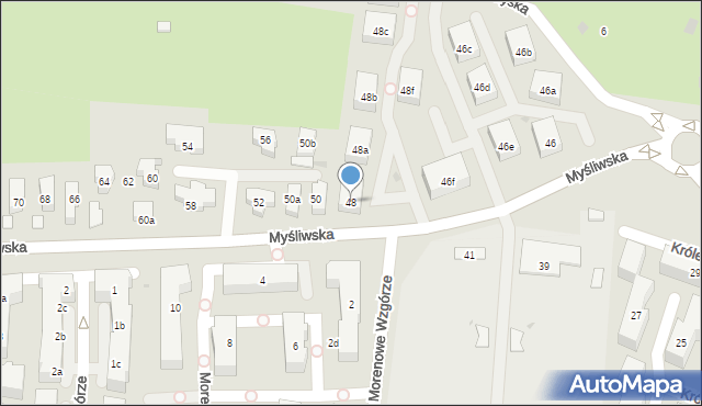 Gdańsk, Myśliwska, 48, mapa Gdańska
