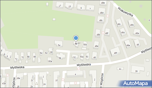 Gdańsk, Myśliwska, 56, mapa Gdańska
