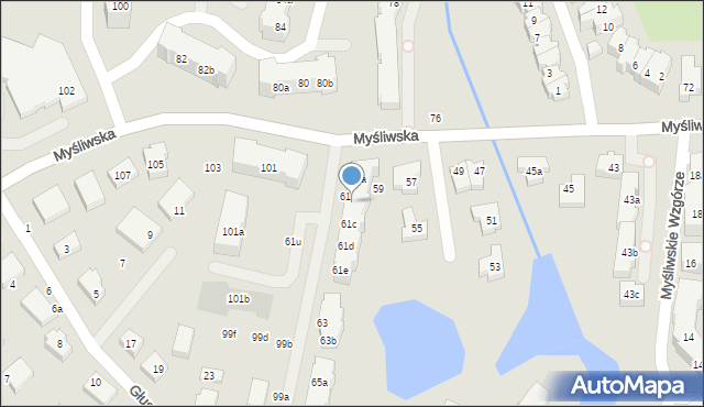 Gdańsk, Myśliwska, 61b, mapa Gdańska