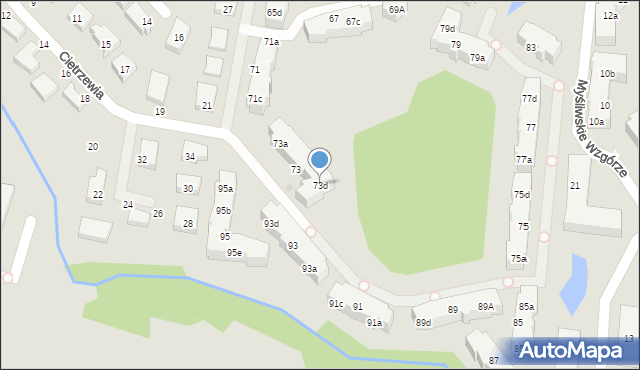 Gdańsk, Myśliwska, 73d, mapa Gdańska