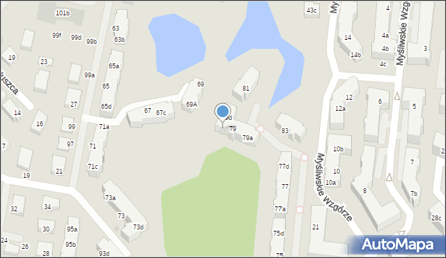 Gdańsk, Myśliwska, 79c, mapa Gdańska
