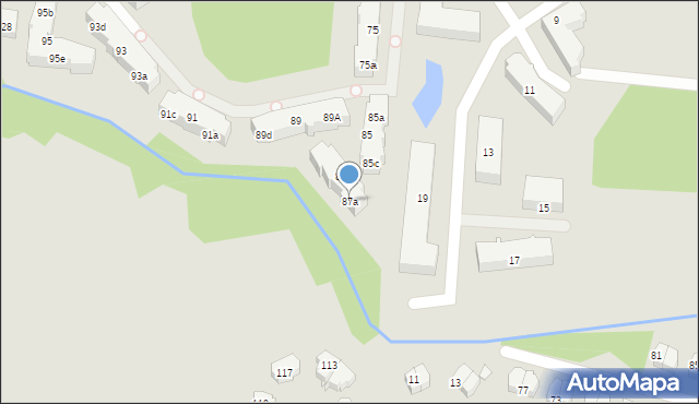 Gdańsk, Myśliwska, 87a, mapa Gdańska