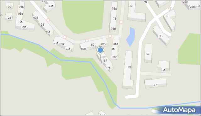 Gdańsk, Myśliwska, 87c, mapa Gdańska