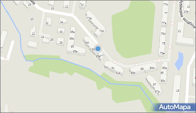 Gdańsk, Myśliwska, 93a, mapa Gdańska