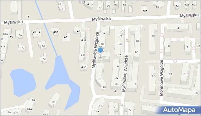 Gdańsk, Myśliwskie Wzgórze, 16, mapa Gdańska