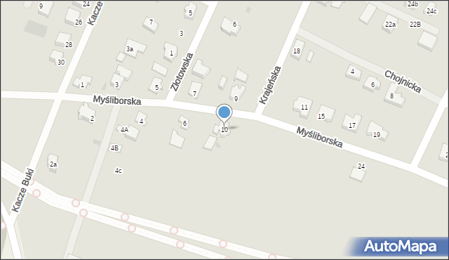 Gdańsk, Myśliborska, 10, mapa Gdańska